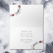 Elegant Silver Red Wreath Festival Karte