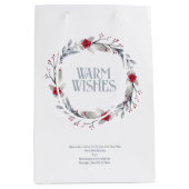 Elegant Silver Red Wreath Festival Mittlere Geschenktüte (Vorderseite)