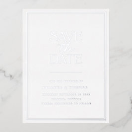Elegant Silver Save the Date Folie Einladungspostkarte