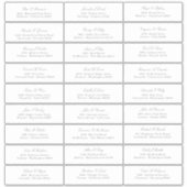 Elegant Silver Script Guest Names Address Sticker (Vorderseite)