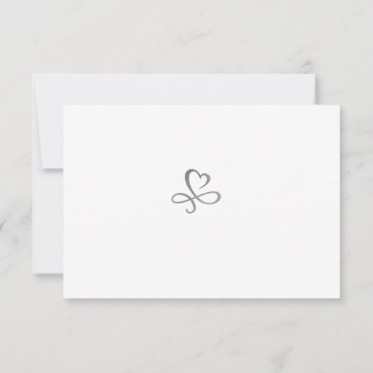 Elegant Silver Simple Wedding Directions Mitteilungskarte (Rückseite)