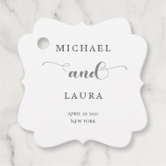 Elegant Silver SImple Wedding Geschenkanhänger