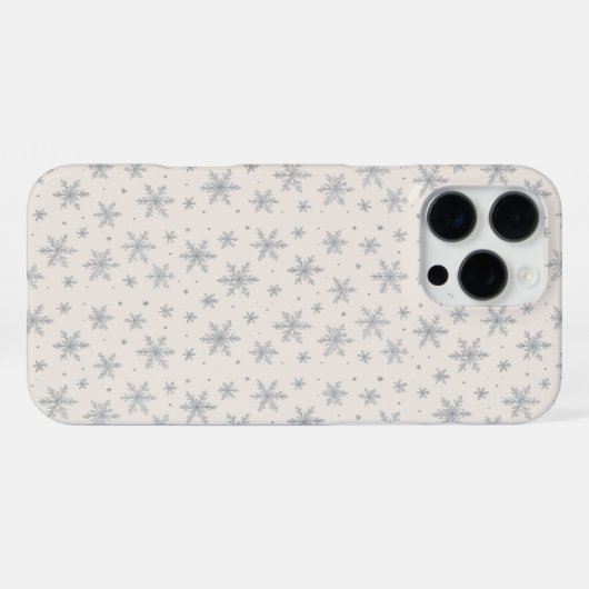 Elegant Silver Snowflake | Winter Holiday  iPhone Hülle (Rückseite (Horizontal))