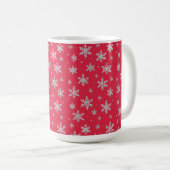 Elegant Silver Snowflake | Winter Holiday  Kaffeetasse (VorderseiteRechts)