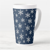 Elegant Silver Snowflake | Winter Holiday Milchtasse (Rechte Ecke)