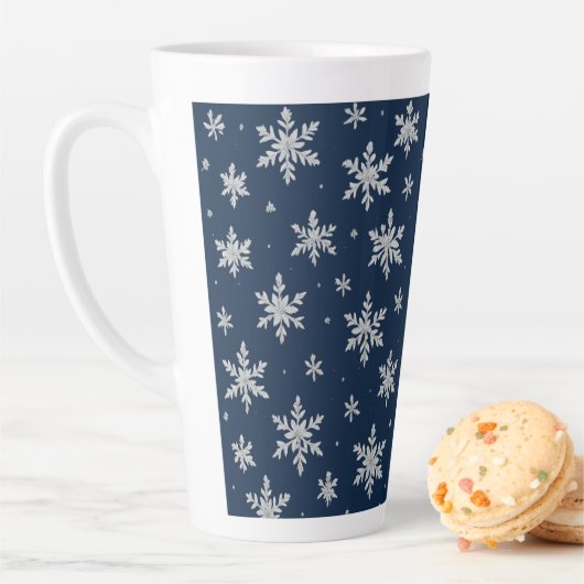 Elegant Silver Snowflake | Winter Holiday Milchtasse (Beispiel)