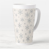 Elegant Silver Snowflake | Winter Holiday  Milchtasse (Rechte Ecke)