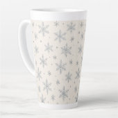 Elegant Silver Snowflake | Winter Holiday  Milchtasse (Linke Ecke)