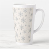 Elegant Silver Snowflake | Winter Holiday Milchtasse (Rechts)