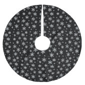 Elegant Silver Snowflake | Winter Holiday Polyester Weihnachtsbaumdecke (Vorderseite)