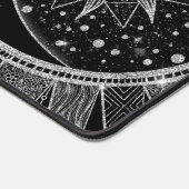 Elegant Silver Sun Moon Mandala Black Design Schreibtischunterlage (Ecke)