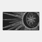 Elegant Silver Sun Moon Mandala Black Design Schreibtischunterlage (Vorderseite)