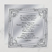 Elegant Silver Swirl 25. Hochzeitstag Einladung (Vorne/Hinten)