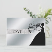 Elegant Silver UAWG Einladung (Stehend Vorderseite)