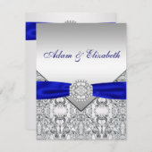 Elegant Silver und Royal Blue Save the Date (Vorne/Hinten)