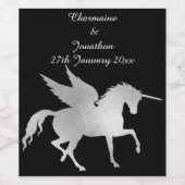 ELEGANT SILVER UNICORSCHWARZ ZOLLBAR WEINETIKETT (Einzelnes Label)