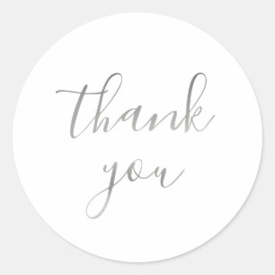 Elegant Silver Vielen Dank für Ihr Hochzeitsticker Runder Aufkleber