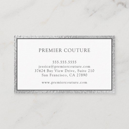 Elegant Silver Visitenkarte (Rückseite)