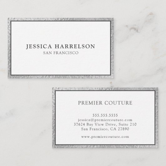 Elegant Silver Visitenkarte (Vorne/Hinten)