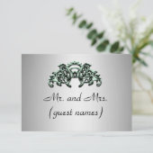 ELEGANT SILVER WEDD ESCORT CARD EINLADUNG (Stehend Vorderseite)