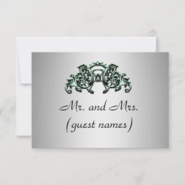 ELEGANT SILVER WEDD ESCORT CARD EINLADUNG