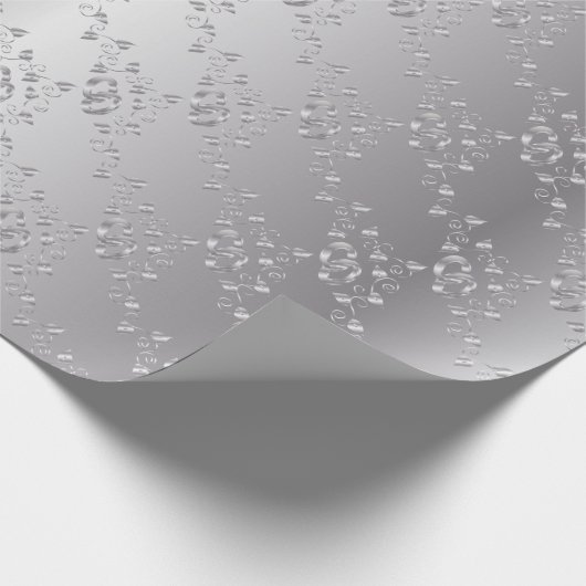 Elegant Silver Wedding Bands Geschenkpapier (Ecke)