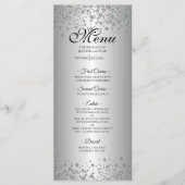Elegant silver Wedding Menu Menükarte (Vorderseite)