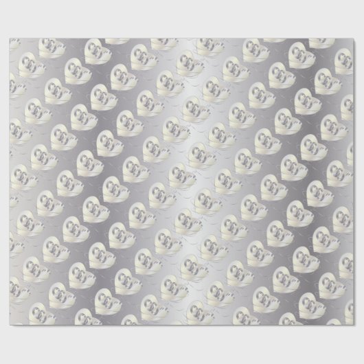 Elegant Silver Wedding Rings Geschenkpapier (Flach)