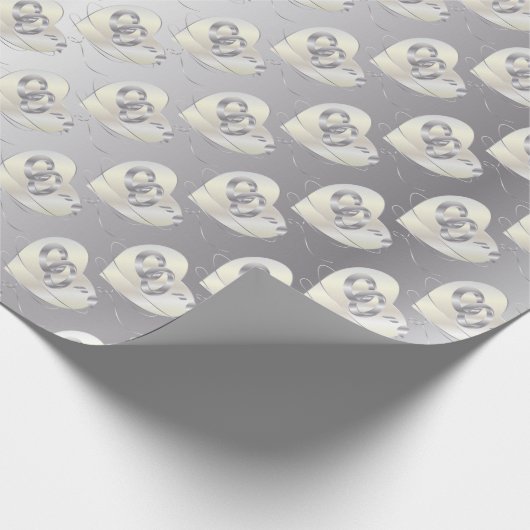Elegant Silver Wedding Rings Geschenkpapier (Ecke)