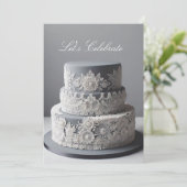 ELEGANT SILVER & WHITE JAHRESTAG EINLADUNG (Stehend Vorderseite)