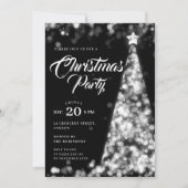 Elegant Silver Winter Christmas Tree Holiday Party Einladung (Vorderseite)