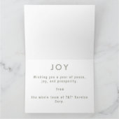 Elegant Silver Wreath Happy Holidays Corporate Karte (Innenseite)