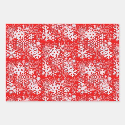 Elegant Silvery Christmas Snowflakes Kraft Brown Geschenkpapier Set (Vorderseite 2)