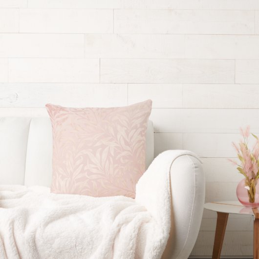 Elegant silvery pink leaf pattern kissen (Liege)