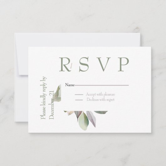 Elegant simpel RSVP karte (Vorderseite)