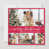 Elegant Simple 4 Foto Collage Weihnachten (Vorderseite)