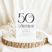 Elegant Simple 50. Geburtstagsparty Einladung