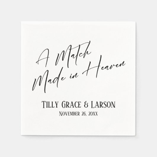 Elegant Simple A Match Made in Heaven Serviette (Vorderseite)