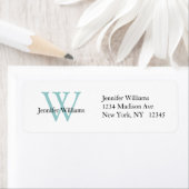 Elegant Simple Address Label White Blue Initial (Insitu)