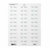 Elegant Simple Address Label White Blue Initial (Vorne)