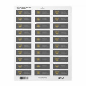 Elegant Simple Address Labels Gray Yellow Initial (Vorne)