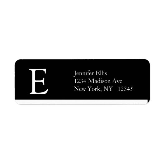 Elegant Simple Address Labels Monogram E (Vorne)