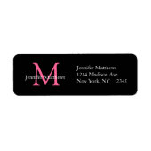 Elegant Simple Address Labels Pink Initial (Vorne)