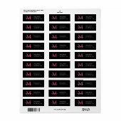 Elegant Simple Address Labels Pink Initial (Vorne)