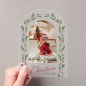 Elegant Simple Arch 1 Photo Christmas Holiday Card Acryleinladungen (Insitu (Handheld))