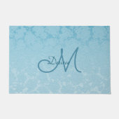 Elegant Simple Baby Blue Girly Monogram Fußmatte (Vorderseite)