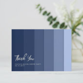 Elegant Simple Beach Navy Bachelorette Vielen Dank Dankeskarte (Stehend Vorderseite)