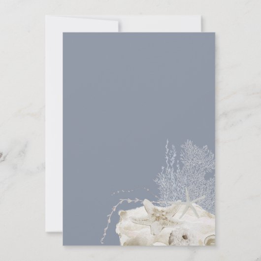 Elegant Simple Beach Wedding Einladung (Rückseite)