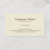Elegant Simple Beige Damask Visitenkarte (Rückseite)