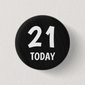 Elegant Simple Black 21. Geburtstag Button (Vorderseite)